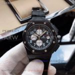 Perfect Replica Audemars Piguet Royal Oak Black Steel Case Black Face 42mm Men's Watch